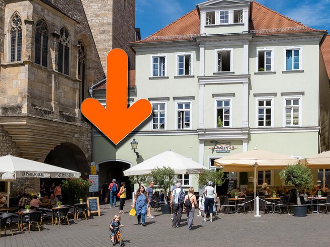 Zum Eingang des Büros für ausländische Mitbürger*innen